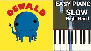 Oswald Theme Song SLOW Right Hand Easy Piano Tutorial [upl. by Aianat]