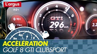 Acceleration VW Golf 8 GTI Clubsport 2022  incroyable vitesse maxi en descente [upl. by Ahsiemaj139]