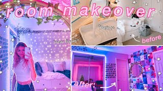 EXTREME ROOM MAKEOVER my NEW room aesthetictiktokpinterest inspired bedroom [upl. by Lemrahs]