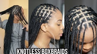 WATCH ME GET Knotless Boxbraids WaistLength  NOT TIGHT  Easy [upl. by Ayahsey]