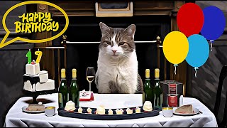 No10s Downing Street Cat quotLarryquot 17th birthday [upl. by Suryc]