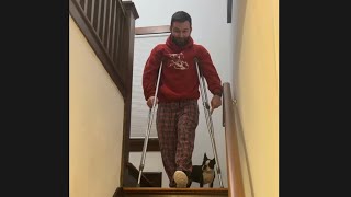 71 Pro tip How to use crutches on stairs when nonweightbearing—ACL and meniscus repair [upl. by Breh]