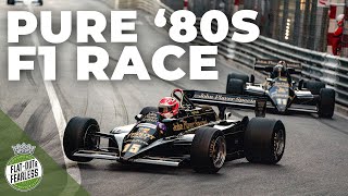 80s Turbo and ground effect F1 cars return to Monaco  Full race [upl. by Angie]