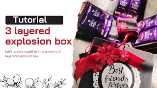 How to make explosion box  3 layered explosion box  diy explosion box 🎁  tutorial [upl. by Scuram516]