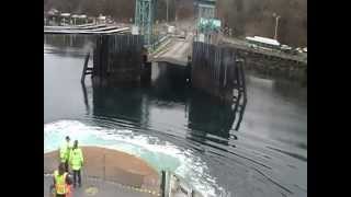 Washington State Ferries MV Rhododendron Arriving amp Docking at Pt Defiance Mar 2011 [upl. by Ahsimat]