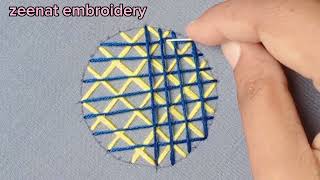 Lattice couching stitch embroidery tutorial handworkviralreelsviralvideoeveryoneeasyembroidery [upl. by Ifill521]