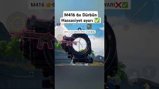 M416 6x dürbün Hassasiyet ayarı Pubg mobile shorts salimkaplan [upl. by Idissac]