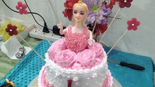 घर पर डॉल केक बनाए । होम बेकरी। नई केक डिजाइन ।trending bestbirthdaycakedesignforgirl viralvide [upl. by Rana]