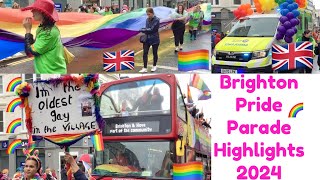 BRIGHTON PRIDE PARADE 2024 HIGHLIGHTS Pride party Pride weekend Brighton LGBTQ [upl. by Ellehctim]