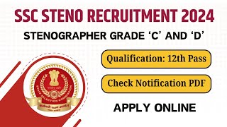 SSC Stenographer Vacancy 2024  SSC Steno Syllabus Age Salary Qualification  By BEH Channel [upl. by Ailisab]