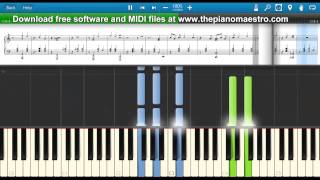 The Departure Gattaca  Michael Nyman  piano lesson with Synthesia [upl. by Katz]