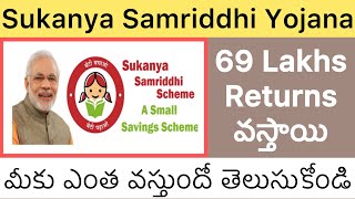 Sukanya Samriddhi Yojana returns calculator in Telugu  Interest details [upl. by Purpura794]