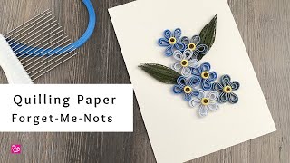 How to Make Quilling Paper Forget Me Nots  Easy Quilling Flowers  Quilling for Beginners [upl. by Nastassia123]