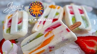 Paletas de Fruta con Crema [upl. by Attenaz]