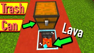 Minecraft Automatic Trash Can  Lava Bin  2021 [upl. by Schwenk]