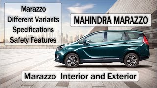 Mahindra Marazzo M2 M4 M6 amp M8  PRICE SPECIFICATIONS Safety amp Features [upl. by Tye]