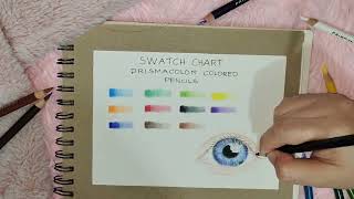 PRISMACOLOR COLORED PENCIL REVIEW  SWATCH CHART REVIEW [upl. by Nhtanhoj]