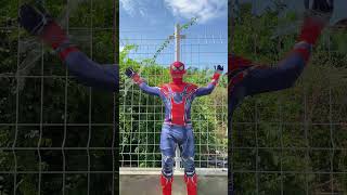 Black SpiderMan caught Amazing SpiderMan someone come save him Funny SPIDERMAN Movie [upl. by Aizti]