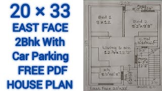 20×33 House Plan2Bhk With Car Parking20×33 Ghar Ka NakshaEast Face Vastu HousePlanMakan KaNaksha [upl. by Ycniuq]