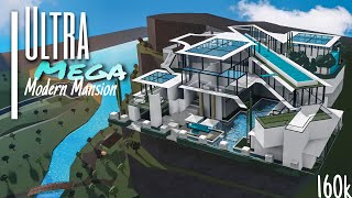 Ultra MEGA Modern Mansion  Bloxburg  No Large Plot  160k  exterior [upl. by Anifad]