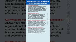 Admin Assistant Job Interview Questions and Answers  Administrative Assistant Interview [upl. by Eimerej]