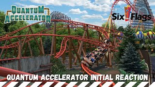 Quantum Accelerator  Six Flags New England New For 2025 Intamin Launched Straddle Coaster Reaction [upl. by Quintina]