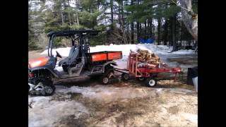 Kubota RTV X1140 with Camso UTV 4S1 Tracks 39 Tree Pulling [upl. by Kcirneh]