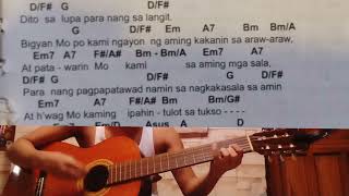 Manoling Francisco  Ama Namin Guitar Cover With Lyrics And Chords [upl. by Larrisa]