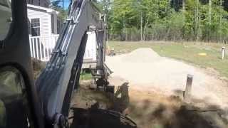 Bobcat 430 Mini Excavator Digging for Patio [upl. by Kutzenco453]