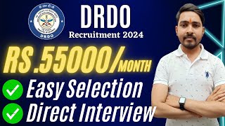 DRDO Recruitment 2024  Jobs For Freshers  NO FEES  Salary ₹50000  Month  Latest Jobs 2024 [upl. by Dowdell]