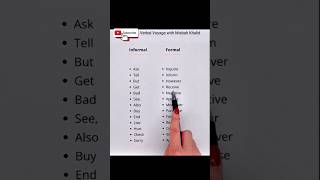 Informal vs Formal English English Short tips verbalvoyagewithmisbahkhalid [upl. by Pritchard]