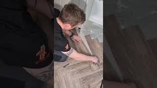 The MyScribe way Every fitters worst cut💪 herringboneflooring flooring diy builders design [upl. by Romo]