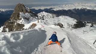 85 steep most difficult ski run in Europe Le Grand Couloir with Alexis 5 [upl. by Matti161]