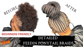 How to Do a Braided Ponytail  Feed in Ponytail Braids  Braided Ponytail  Mercy Beauty World [upl. by Gertruda]