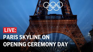 Olympics 2024 LIVE Eiffel Tower light display in Paris on opening ceremony day [upl. by Itin6]