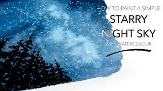 How To Paint A Simple Starry Sky For Beginners [upl. by Nally]