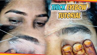 Thick Eyebrow Threading Tutorial Shaping Eyebrows and Hair Removal Technique [upl. by Nawiat977]