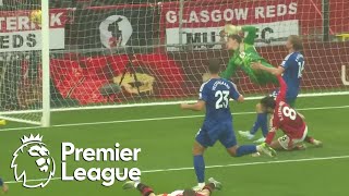 Victor Kristiansens own goal puts Man United up 20 v Leicester City  Premier League  NBC Sports [upl. by Amsirhc805]