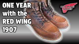 Red Wing Classic Moc 1907  One Year Update  Copper Rough amp Tough Leather  How have they changed [upl. by Ameer442]