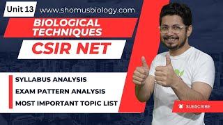 CSIR NET life science unit 13 biological techniques  syllabus  exam pattern  important topics [upl. by Adoh409]