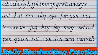 Italic Handwriting For Beginners  Handwriting Kaise Sudhare  Cursive Writing Practice  ABCD [upl. by Uela]