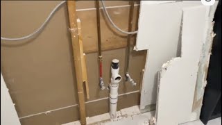 Roughing Plumbing for Washing Machine Connection in Basement [upl. by Fawcette18]