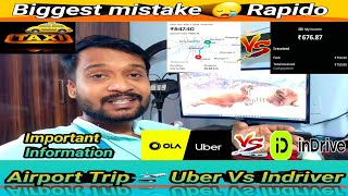 Uber Vs Indriver incoime in Kolkata Biggest mistake Rapido AirportTrip  Information Bikerboysamir [upl. by Ettennod270]