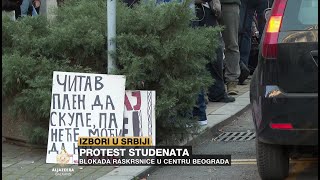 Protest studenata Blokirana raskrsnica u centru Beograda [upl. by Polly]