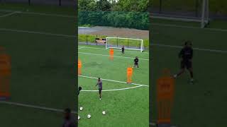 Try this 3 shot finishing drill 🤩⚽soccerdrills footballtraining trainingdrills football soccer [upl. by Tullusus]