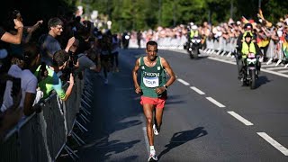 Olympics 2024 Tamirat Tola wins gold in brutal mens marathon [upl. by Eigroeg]