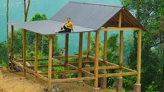 VIDEO FULL 35 days Building a Wooden House CABIN roof it close floorboards amp wall  Hoang Huong [upl. by Adian530]