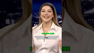 Rat dropped on her head shortsfeed shorts jimmyfallon madelyncline popular interview funny [upl. by Ahtamat]