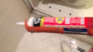 How To Caulk Your Shower Bathroom With New Silicone Rubber Caulk [upl. by Lindsley]