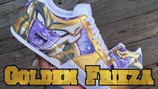 How to customize Nike Air Force 1s Golden Frieza from start to finish timelapse [upl. by Nella]